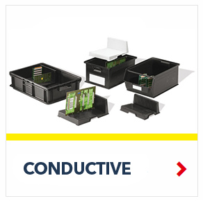 Conductive Containers to protect your electronic components from electrostatic fields, by SSI Schaefer