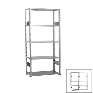 Looking: 85"H x  48"W x 18"D R3000 Heavy Duty Starter Open Shelving 5 Levels - Galvanized | By Schaefer USA. Shop Now!