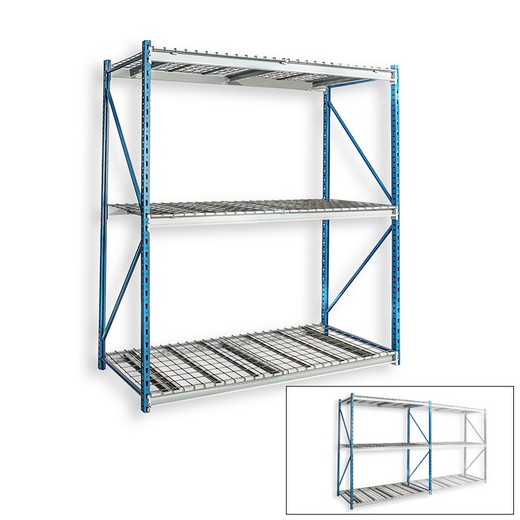 Looking: 123"H x 48"W x 24"D Bulk Rack Wire Deck Starter Shelving 3 Levels | By Schaefer USA. Shop Now!