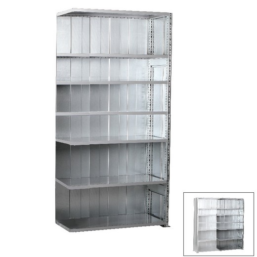 Looking: 118"H x 39"W x 12"D R3000 Standard Add-on Closed Solid Shelving 7 Levels - Galvanized | By Schaefer USA. Shop Now!