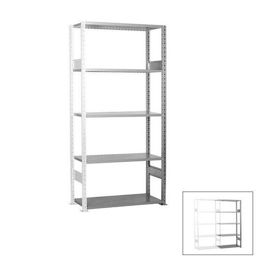 Looking: 85"H x  48"W x 18"D R3000 Heavy Duty Add-on Open Shelving 5 Levels - Galvanized | By Schaefer USA. Shop Now!